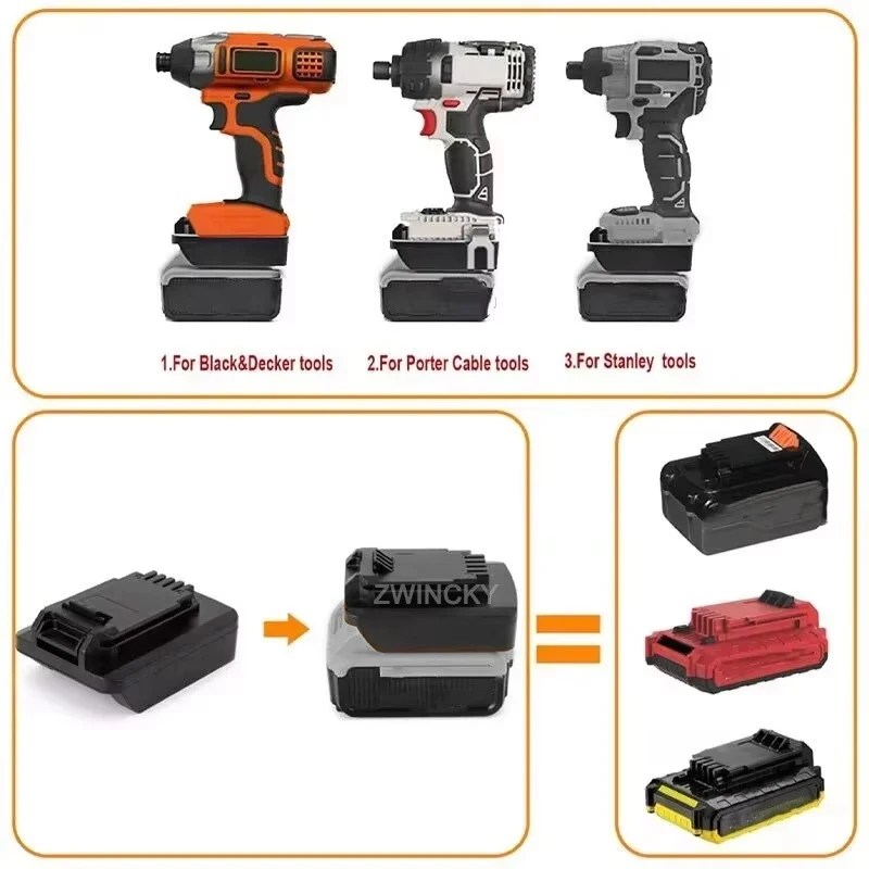

Power Tool Battery Adapter For Dewalt 20V Battery, To For Black&Decker/Porter-Cable/Stanley 18V 20V Lithium Battery Converter