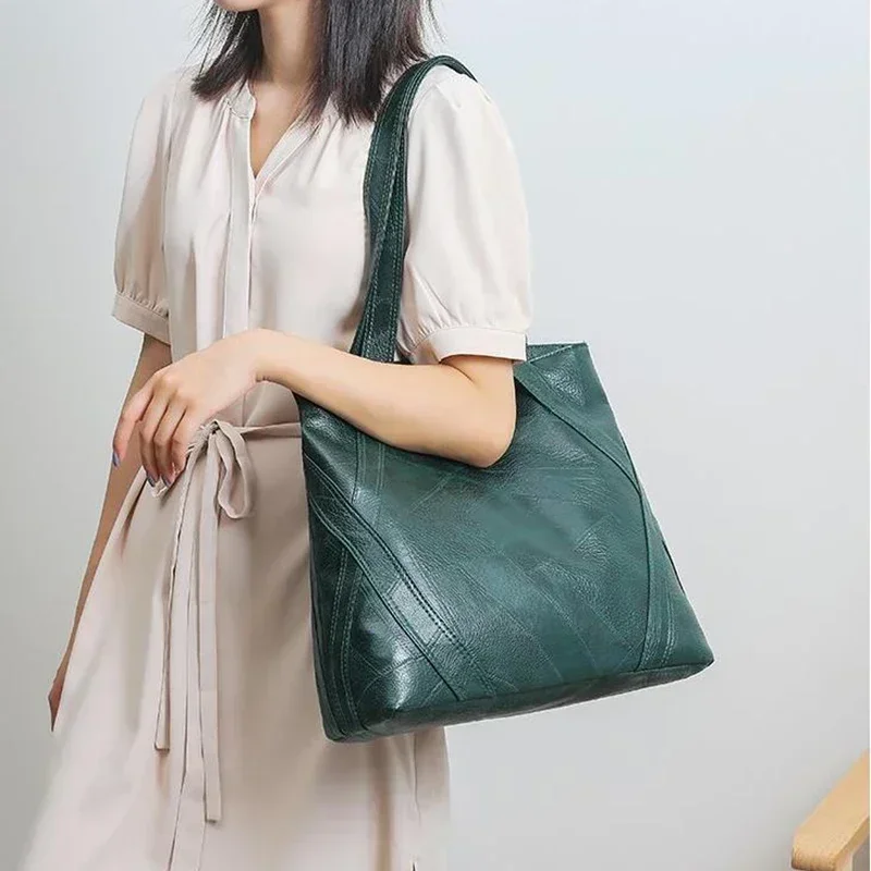 PU Zipper High Quality Women\'s Shoulder Bag 2024 Soft Faced Large Capacity Fashionable Commuting Women\'s Shoulder Bag