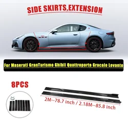 For Maserati GranTurismo Ghibli Quattroporte Gracale Levante Side Skirt Plate Lip Separator Bumper Racing Side Spoiler 2M/2.18M