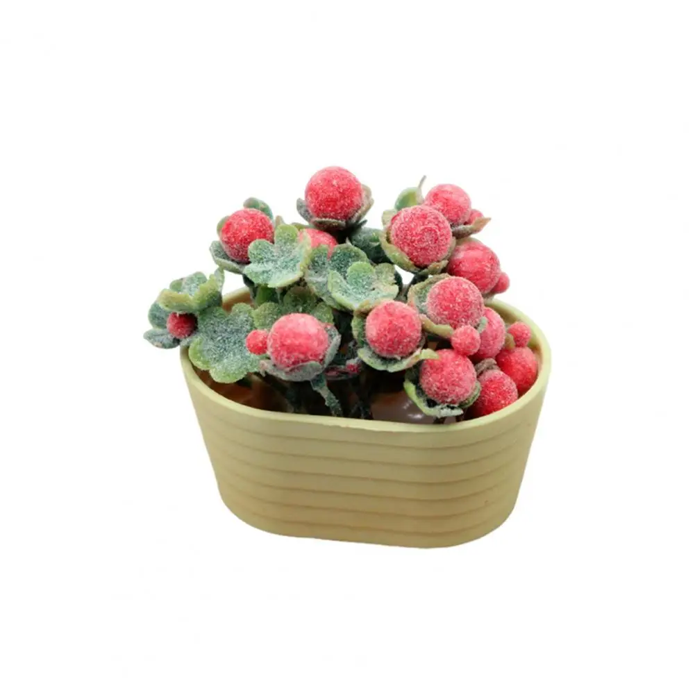 Dollhouse Floral Ornamentos, Bonsai Resina Realista, Modelo de planta em vaso miniatura