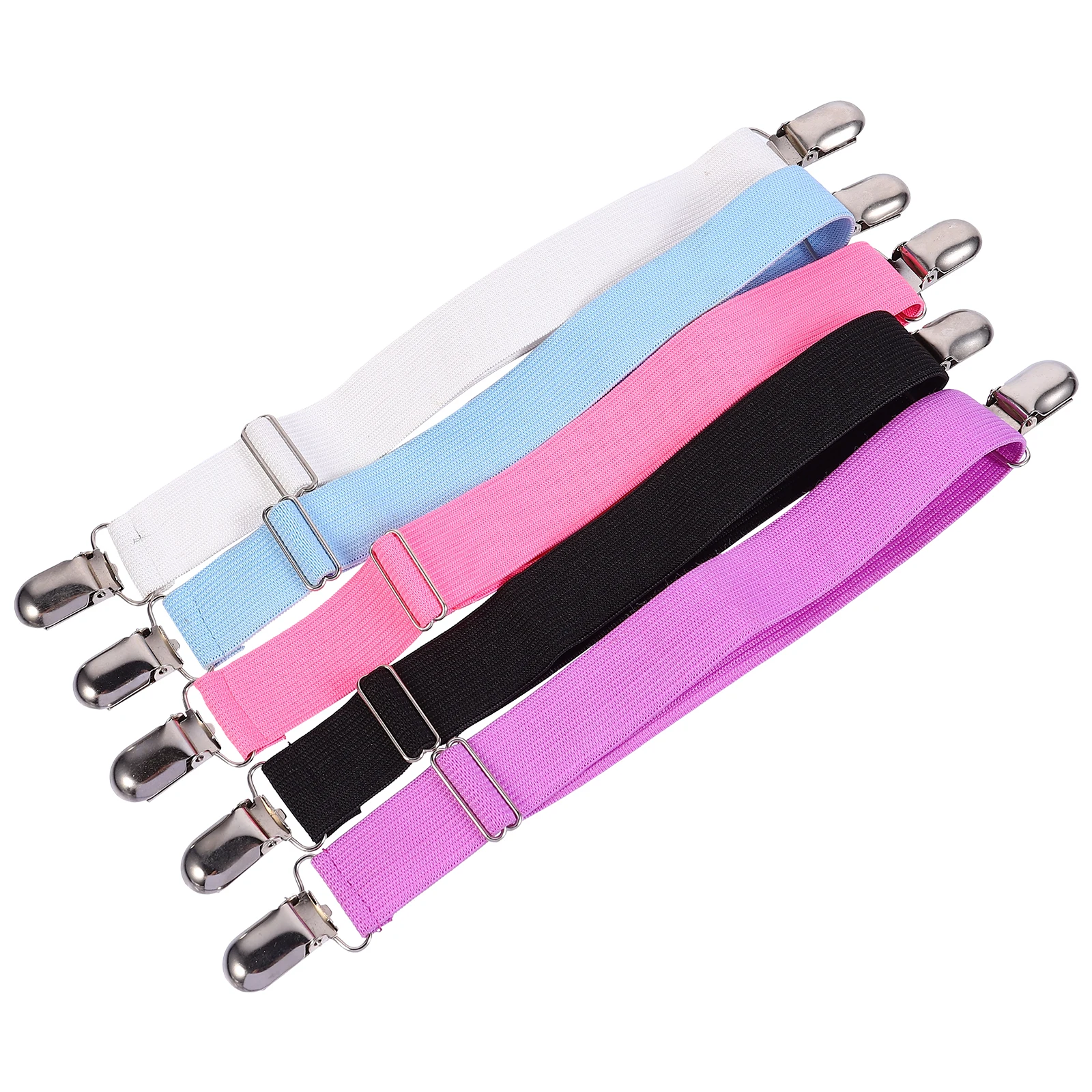 

5pcs Bed Sheet Clips Black1 Purple2 White1 Premium Material No Hurt Easy Remove Mattress Pad Secure Flat Fitted Covers