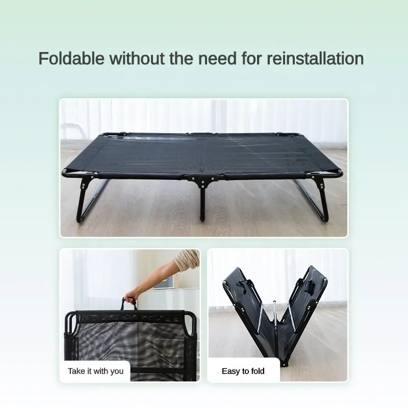 Elevated Dog Bed, Outdoor Raised Dog Cots Bed for Large Dogs, Portable Standing Pet Bed with Washable Breathable Mesh