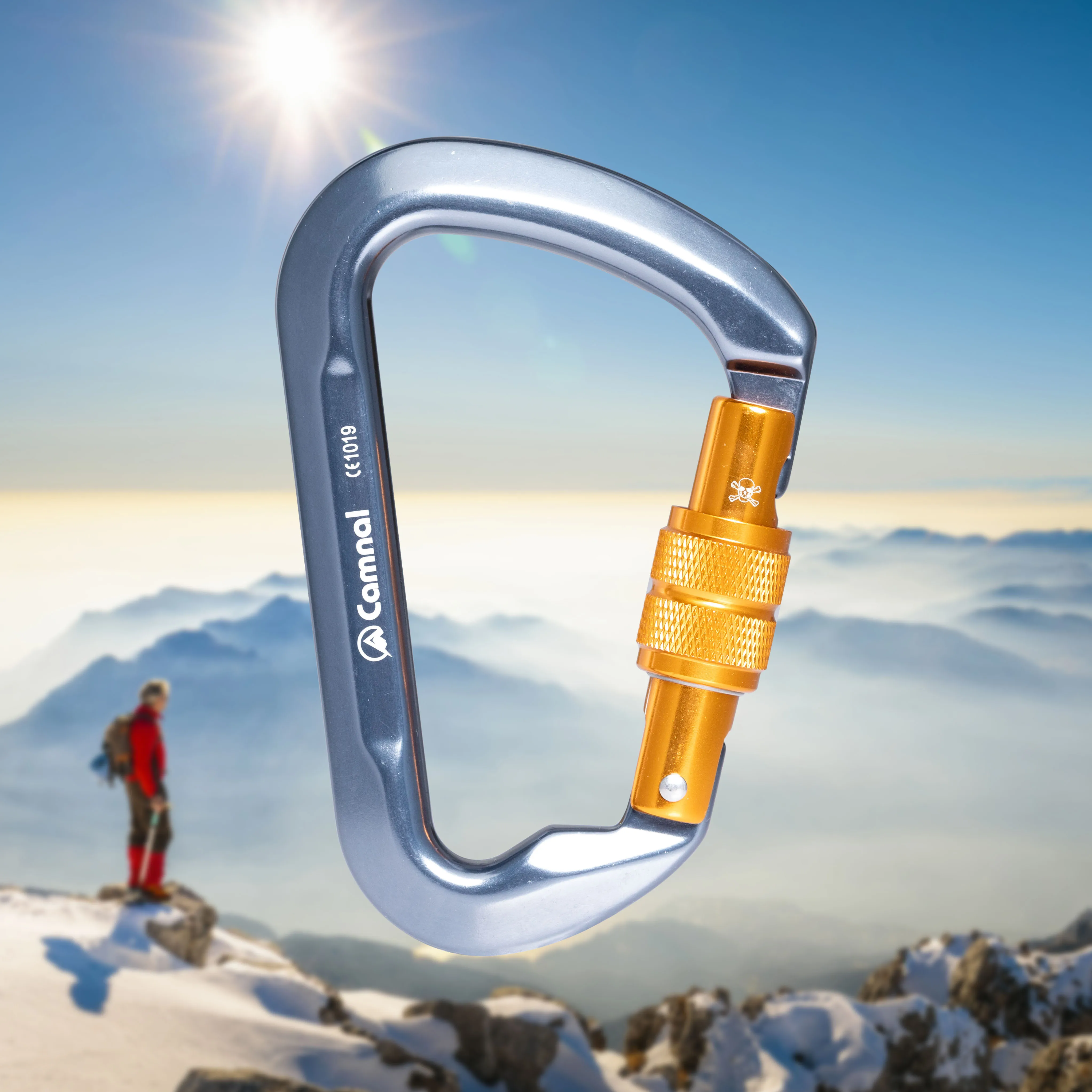 45KN D Type Forged Aluminum Carabiner Auto-Locking Outdoor/Aerial Work Hook Customizable Climbing Device From Factory