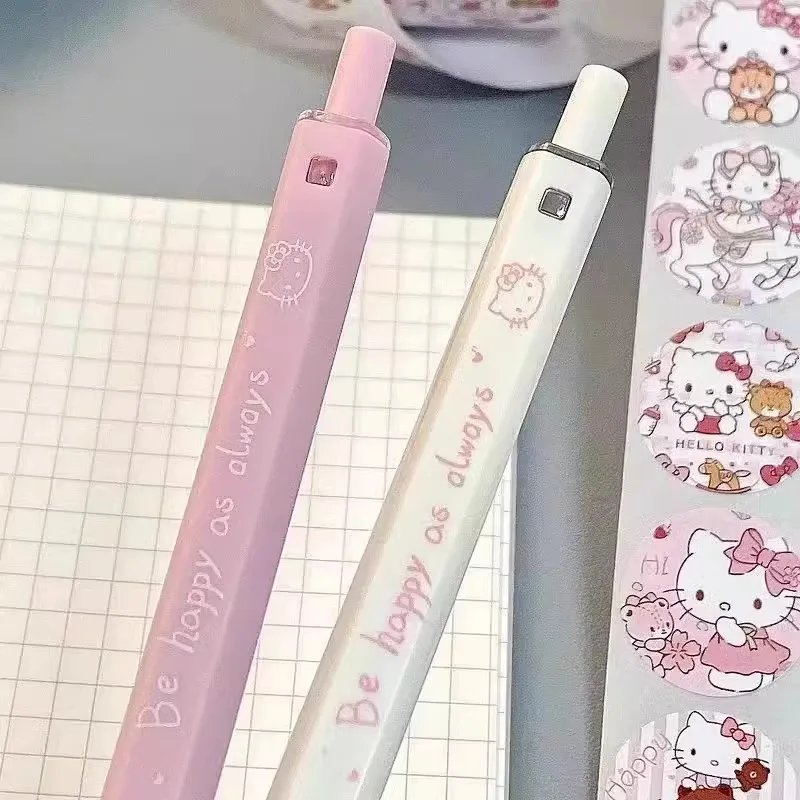 Sanrio Kawaii Hello Kitty Ballpoint Pen 0.5mm Black Ink Gel Ballpoint Pen Cartoon Ballpoint Pen Cute Korean School Supplies