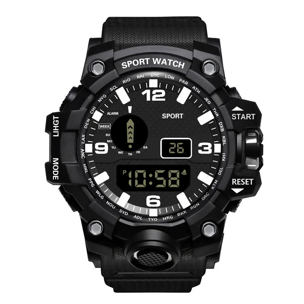 Fashion Luminous Men Sport Watch High-end Silicone Strap Military Wrist Watch Led Calendar Waterproof Digital Watch Relógio