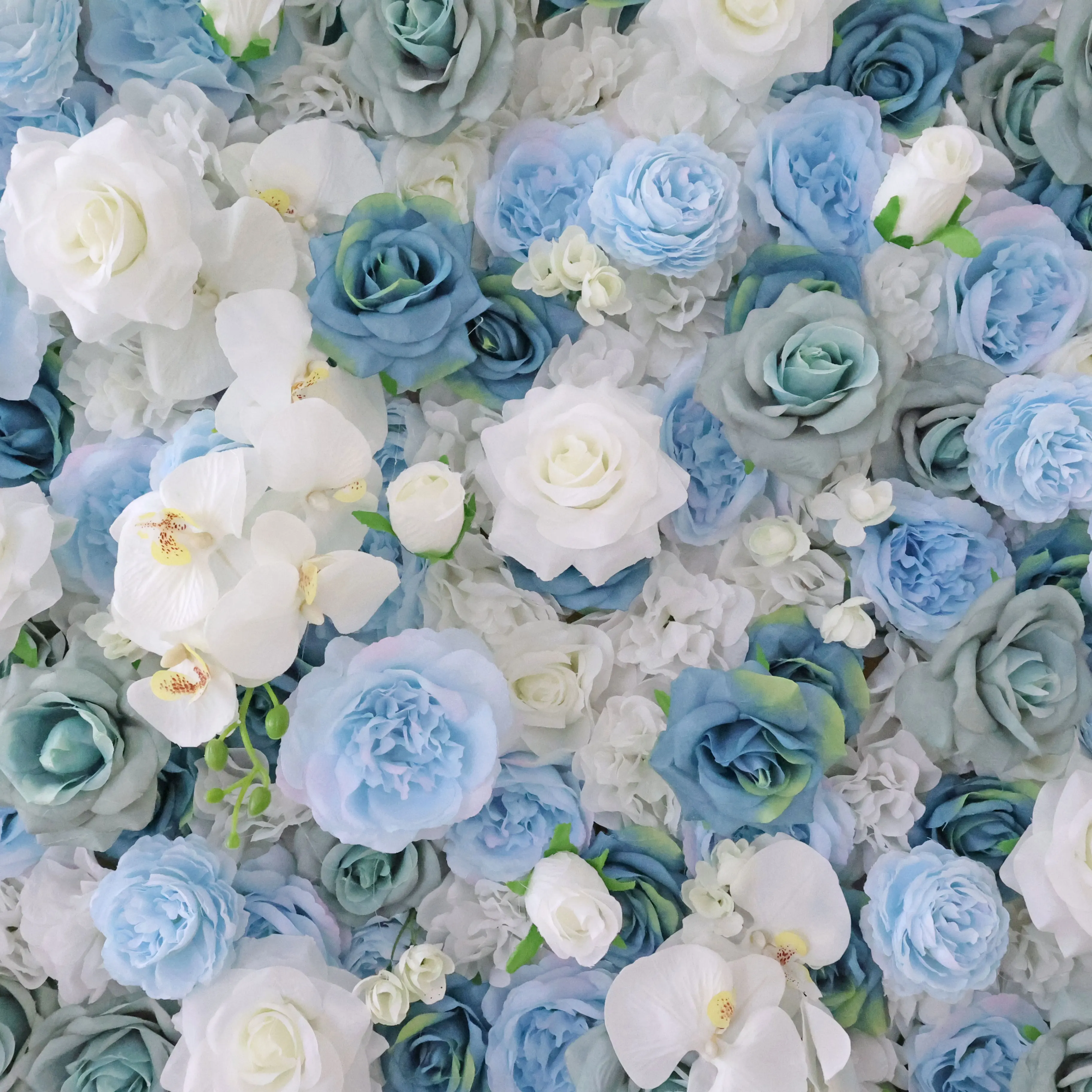 YuLiFlower Hot sale ocean blue flower wall panel artificial rose wall for wedding party Wedding  Furniture Decoration