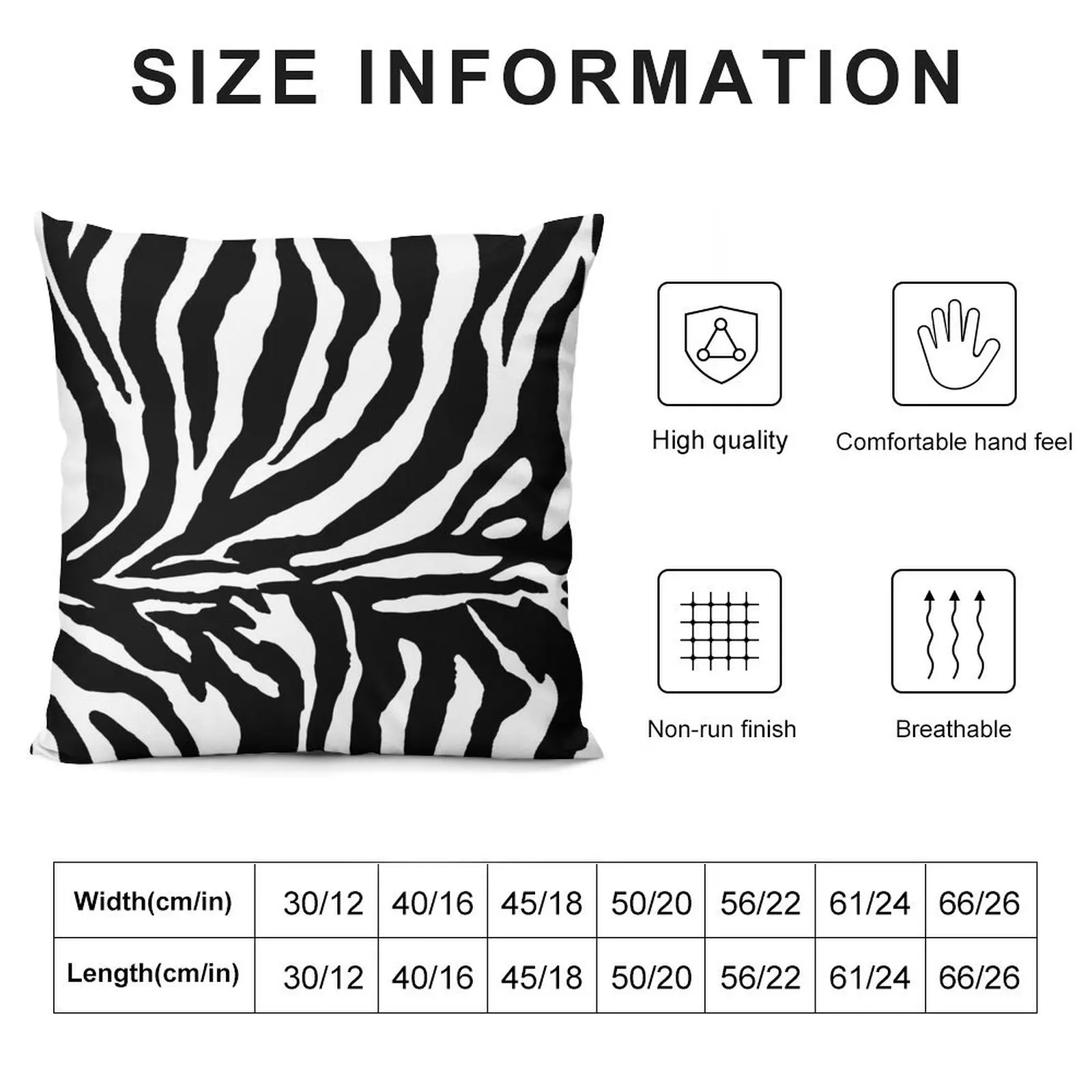 Zebra Print - Black and White Throw Pillow Sitting Cushion Decorative Sofa Cushions Cusions Cover pillow