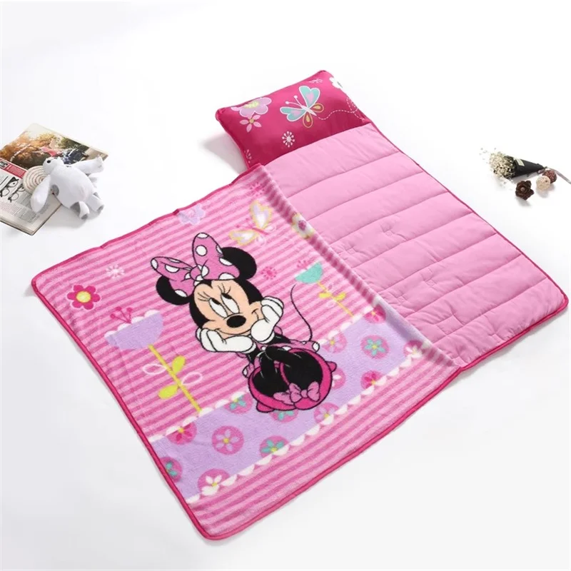

Mickey Minnie Mouse Frozen Princess Toddler Baby Nap Mat Pillow All-in-one Travel Boys Girls Sleeping Blanket Kids sleeping bag