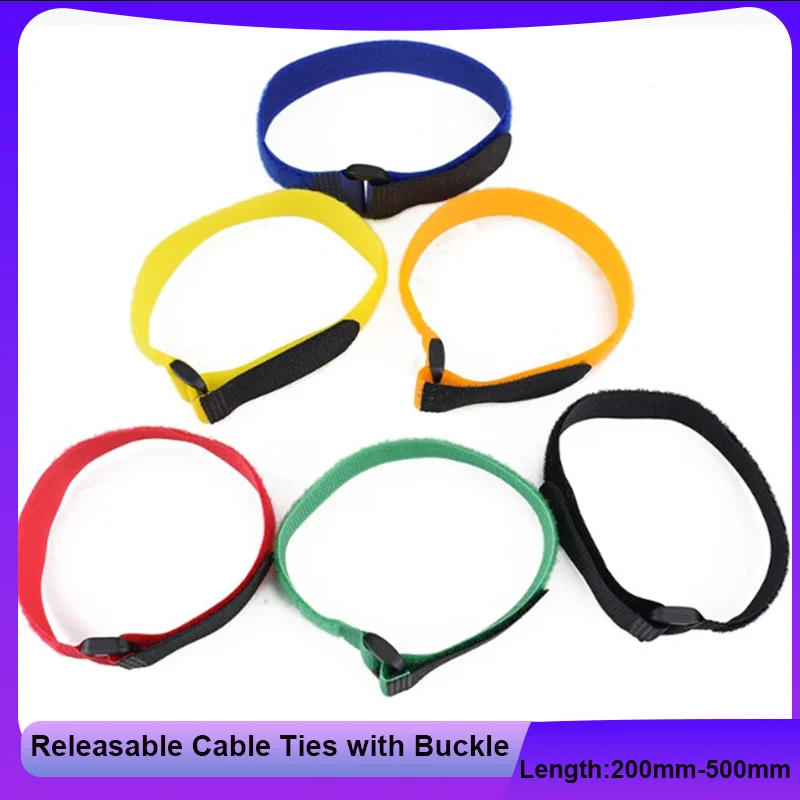 

20/30/40/50cm Reusable Fastening Hook and Loop Securing Straps Durable Multi-functional Nylon Cable Ties Wire Organizer DIY