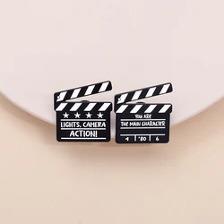 Lights Camera Action Enamel Pins You Are The Main Character Clapperboard Metal Brooch Lapel Badge Jewelry Gifts For Friends