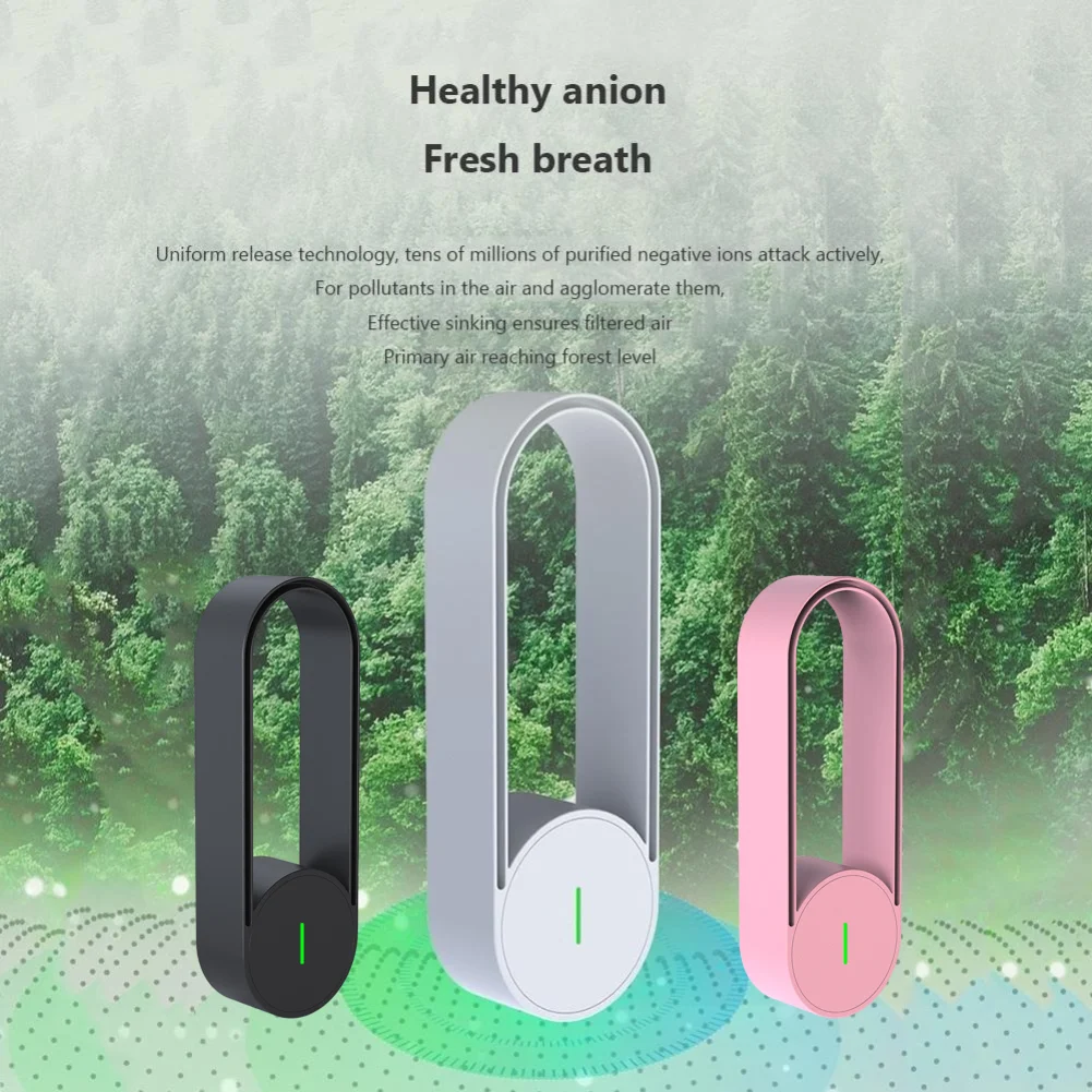 USB Rechargeable Air Ionizers Air Purifier Car Air Purifier Ionizer Air Freshener for Bedroom Office Kitchen for Better Sleep