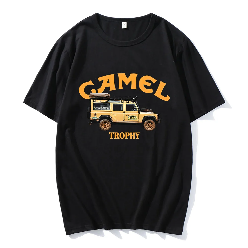 Men Tees Camell Cigarettes Vintage Graphic T-shirt Short Sleeve Cotton Loose Tshirts Fashion Unisex Streetwear Retro Style Male