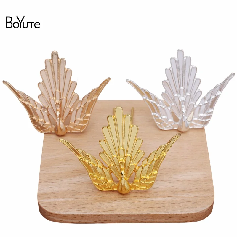 BoYuTe (10 Pieces/Lot) 53*66MM Alloy Phoenix Welding 9*70*1.2MM Hair Fork Hairpins Handmade Diy Retro Palace Hair Accessories