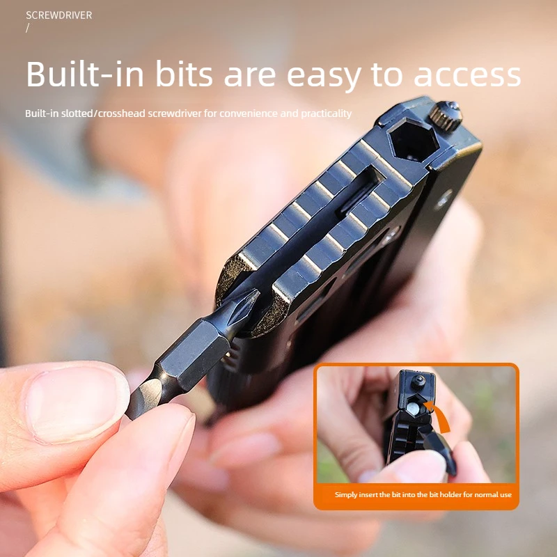 Carabiner Multitool EDC Carabiners Pocket Knife, Serrated Knife, Rope Cutter, Screwdriver for Camping Climbing
