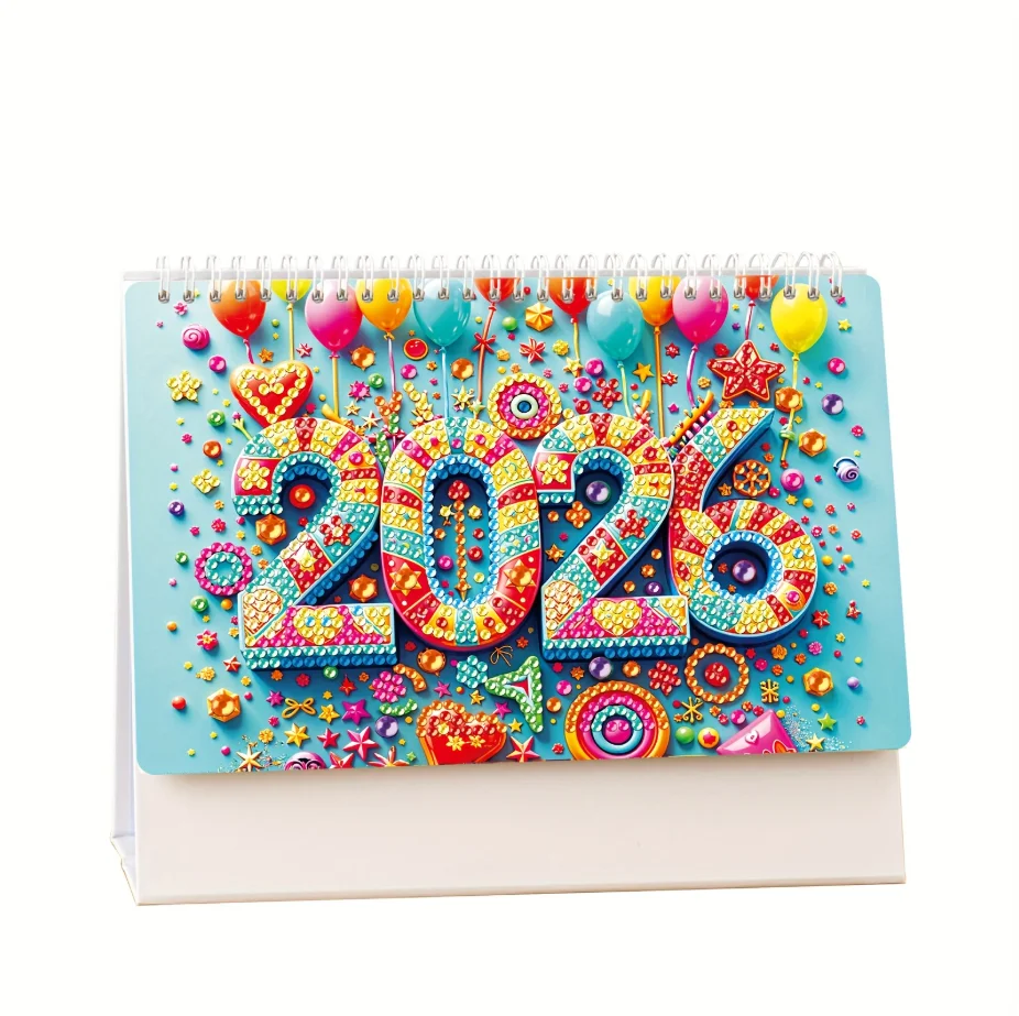 

DIY календарь 2026, набор для рисования алмазами «сделай сам», набор для рисования алмазами, DIY алмазный художественный настольный календарь для домашнего офиса, школы