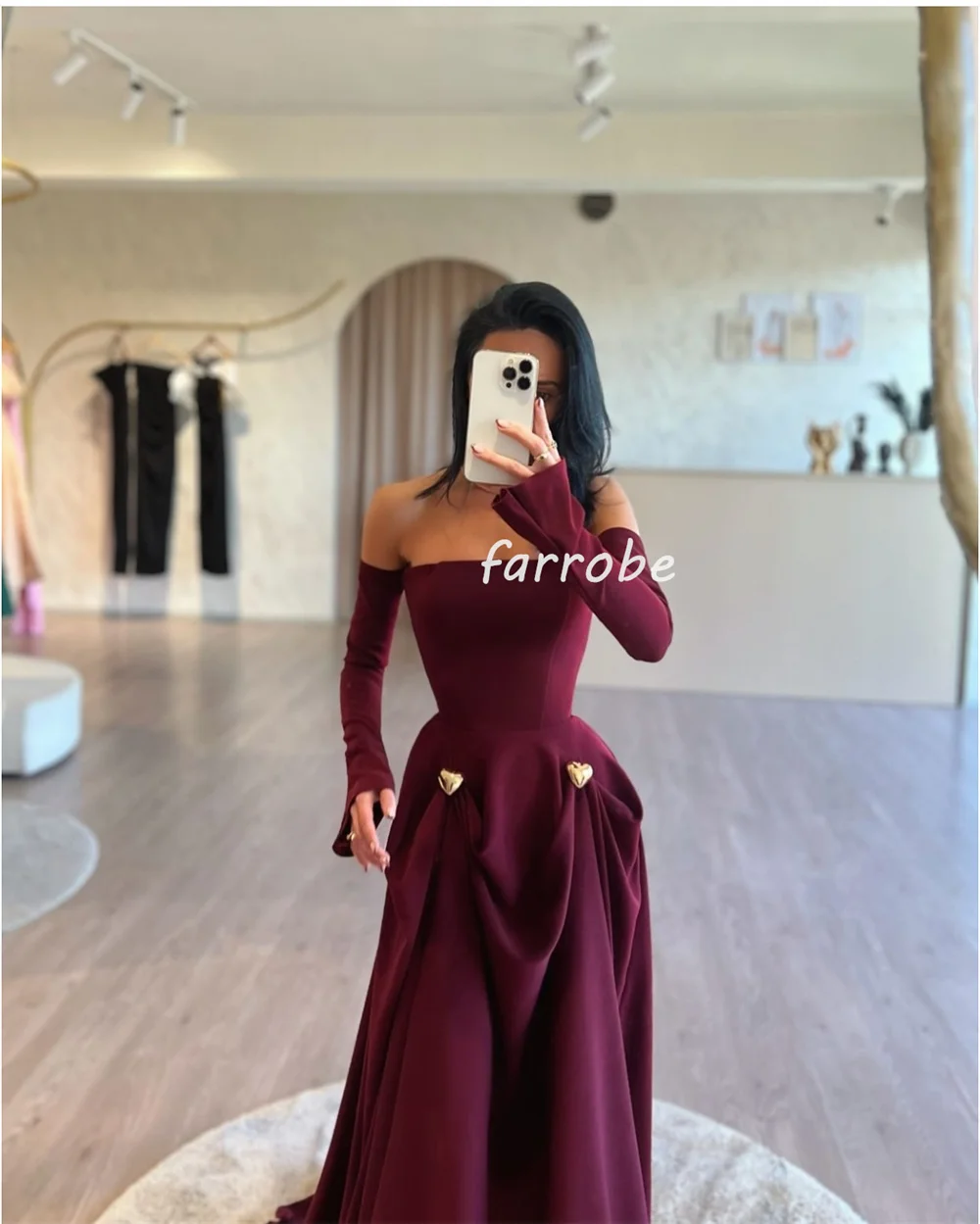 Customized Matching Classic Pleat Draped Rhinestone A-line Off-the-shoulder Long Dresses Bespoke Occasion Dresses Exquisite