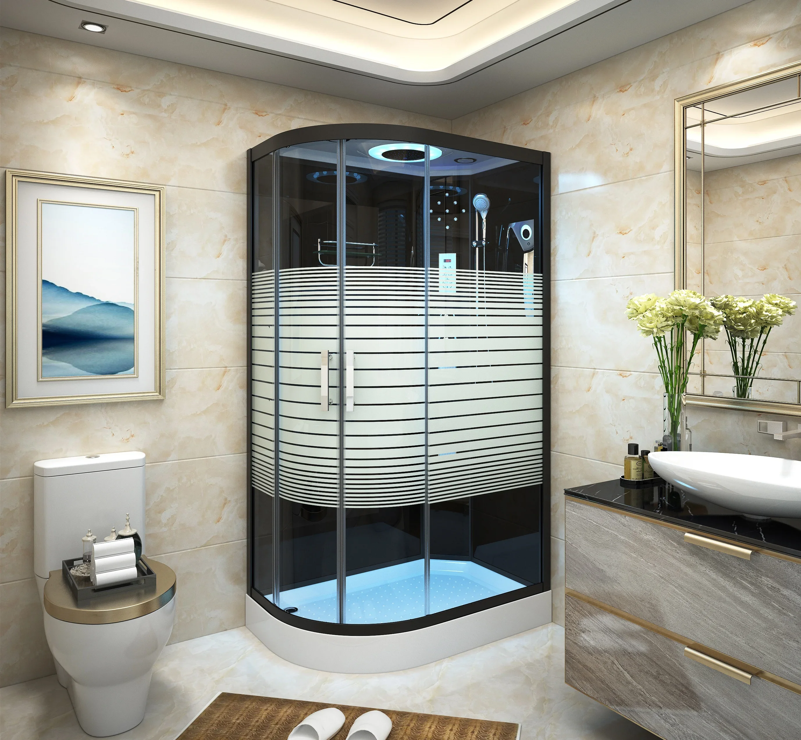 most popular electric steam shower room walk in tub showers cabins high quality  steam bath cabin