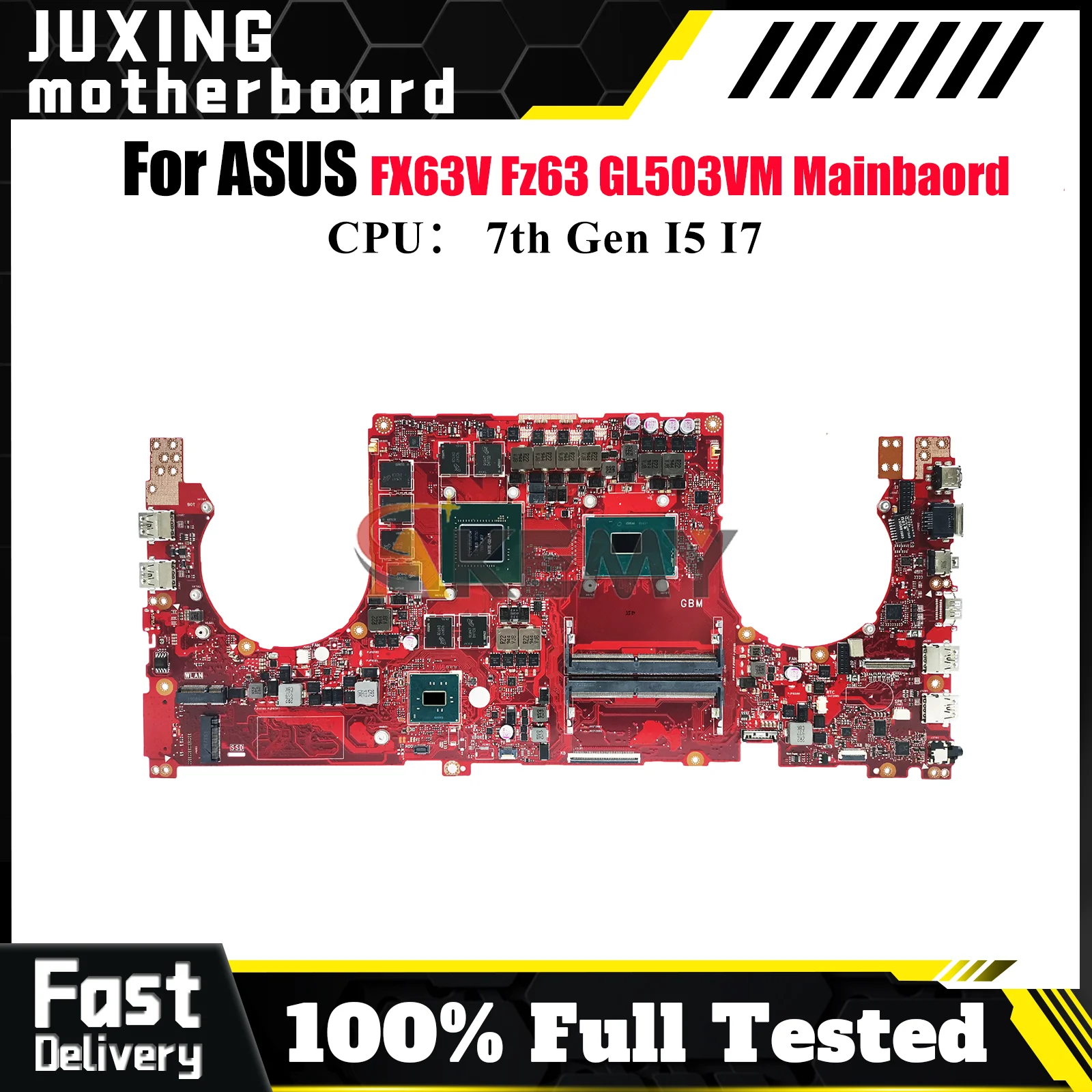 

GL503VS Laptop Motherboard For ASUS ROG Strix FX63V Fz63v GL503V GL503VM Notebook Mainboard W/ I5 I7 CPU 100% tests OK fast ship