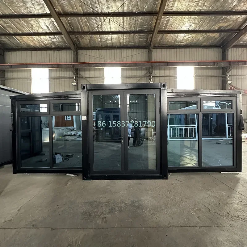 Folding Container House Aluminum Double Tempered Glass Container House Prefabricated Container Home Casa Solarium for Ireland