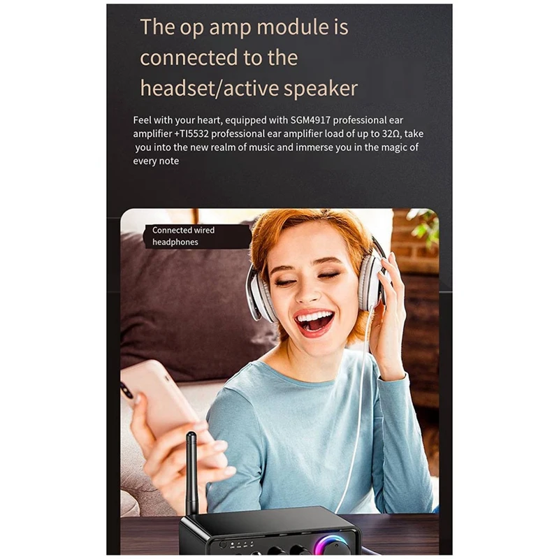 Mini Small Power Amplifier Audio Power Amplifier 100Wx2 Fever-Grade Home Stereo Bluetooth Power Amplifier 5.3 Us-Plug