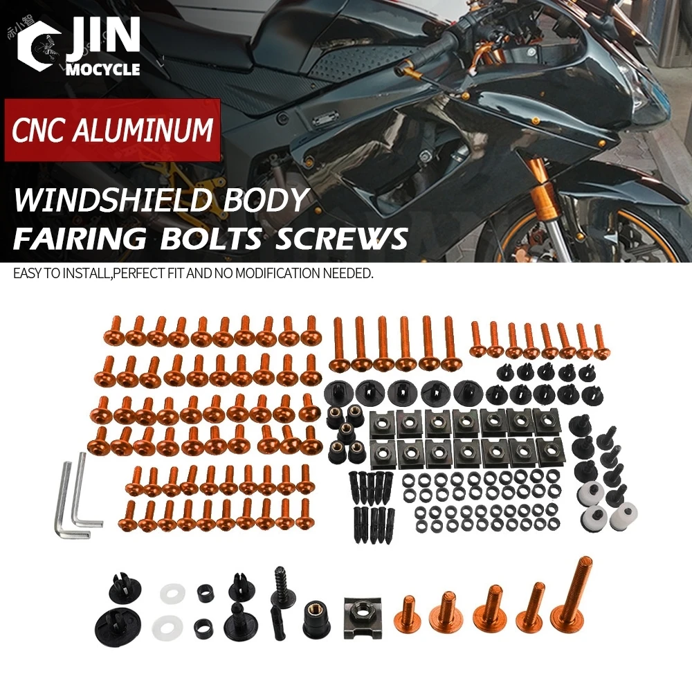 

For RC390 2015-2020 RC8R 2010 2011 2012 2013 -2015 Motorcycle Aluminum Fairing Windshield Bolts Screws Kit Nut Clip Accessories