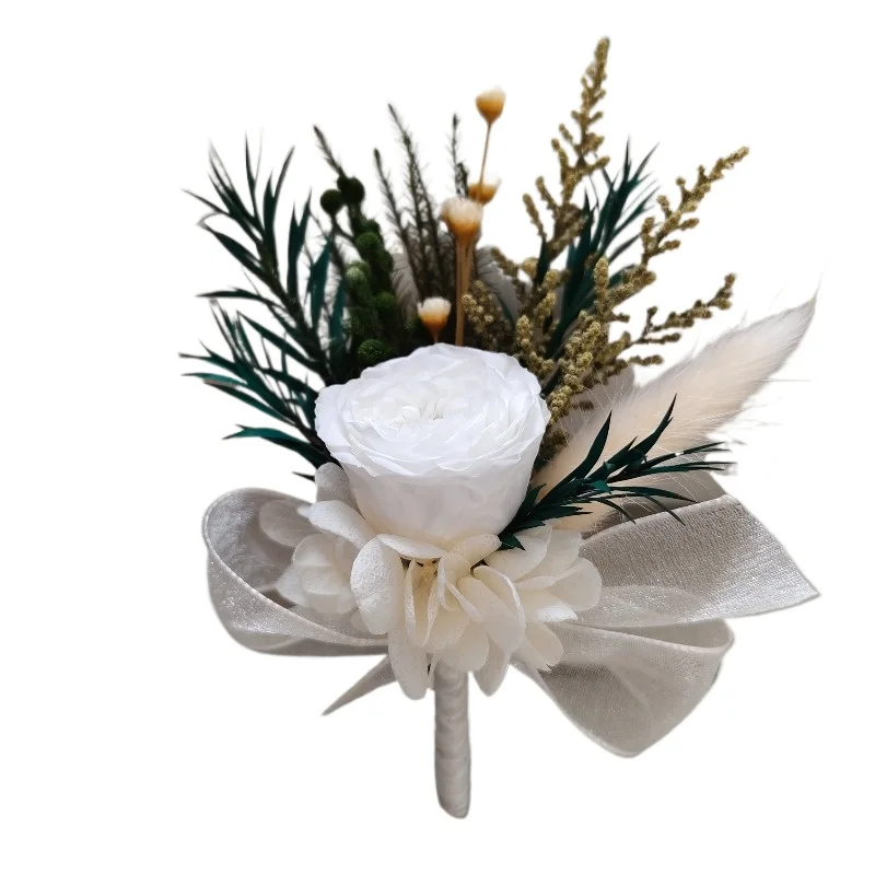 mori-blanc-vert-marie-mariage-patte-mariee-sœurs-groupe-poignet-fleur-mariage-en-plein-air-meilleur-homme-demoiselle-d'honneur-corsage