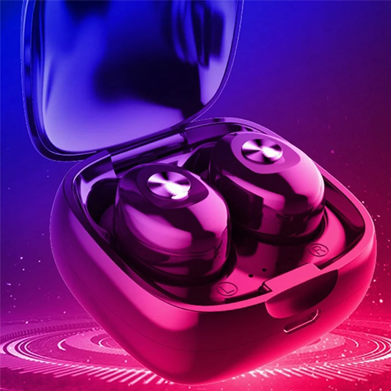 AA87 무선 헤드폰 Bluetooth 5.0 이어폰 터치 컨트롤 스포츠 이어 버드 LED 디지털 디스플레이는 스마트 폰에서 작동합니다 Black Dur