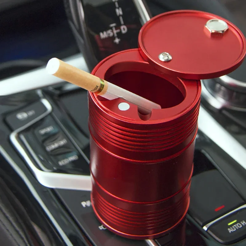 

Rotating Lid High Fire Resistant Stainless Steel Oil Drum Car Ashtray Portable Accessory