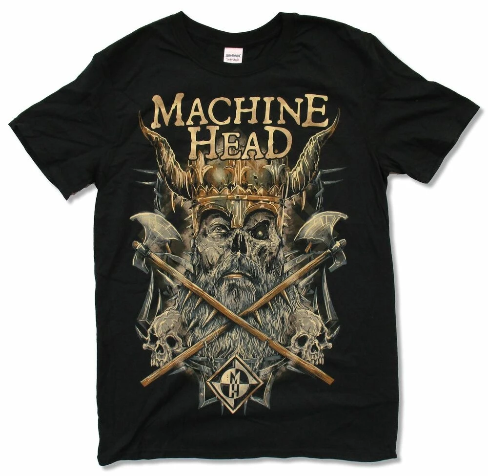 تي شيرت Machine Head Heavy Lies The Crown Black تي شيرت رسمي جديد MH Band Merch