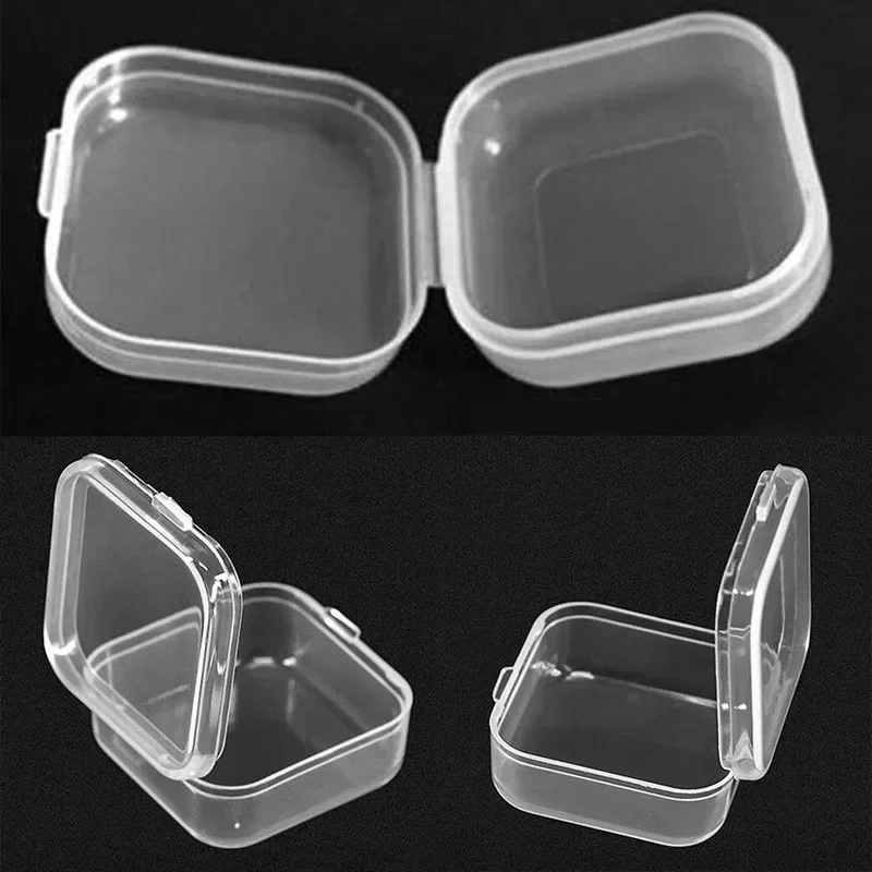 10Pcs Mini Plastic Box Square Box Translucent Box Packing Box Storage Box Cosmetics Jewelry Sundries Storage Case Container