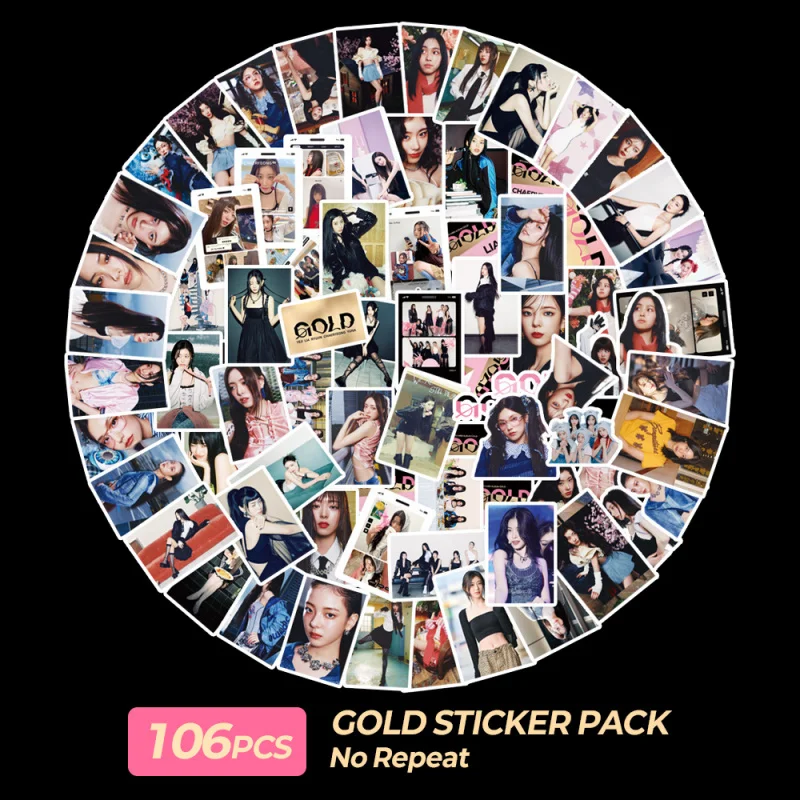

Spot Goods 106ZhangITZY GOLDAlbum Graffiti Stickers Notebook and planner decorative stickers DIYPhoto sticker