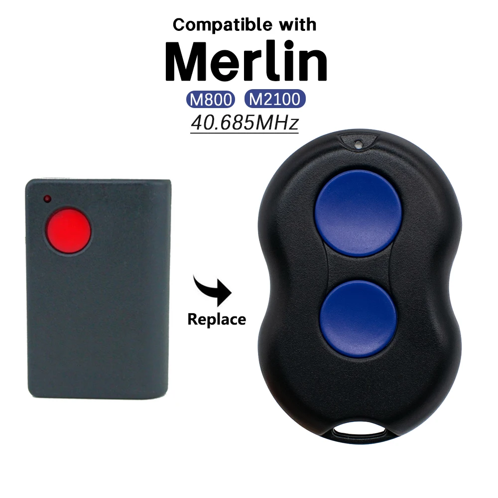 1-10pcs 40.685MHz Merlin M2100 M800 M802 Blue Compatible Garage Door Remote Control Prolift 230T/430R