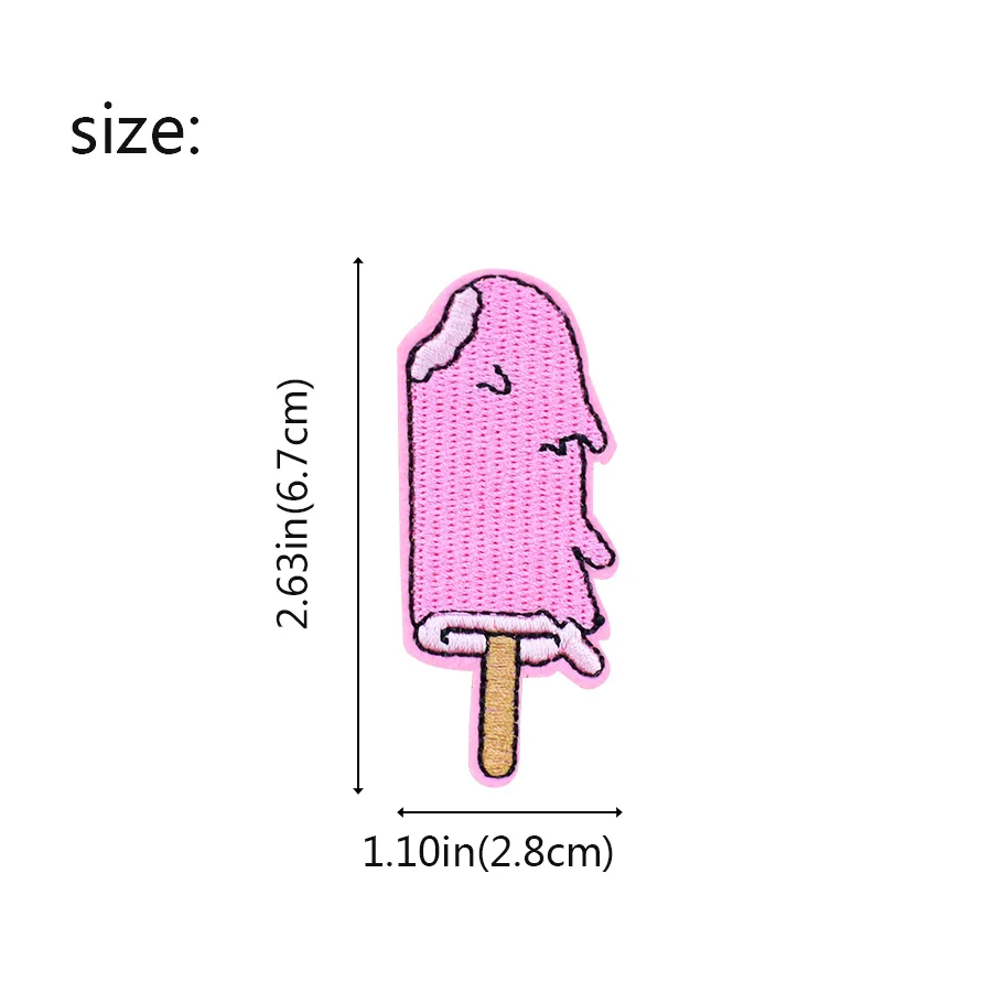 Ice-lolly food patches for clothing iron on patches for clothes badges clothes iron-on parches applique patches for jeans 10pcs