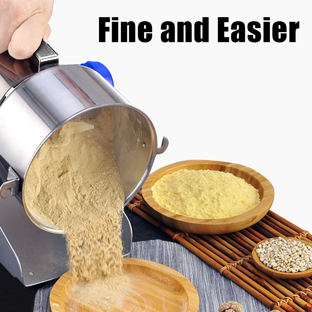 Dry Food Grinder Gristmill 220V Flour Powder Crusher Grinding Machine For Grains Spices Bean Wheat Cereals Coffee Electric 800g