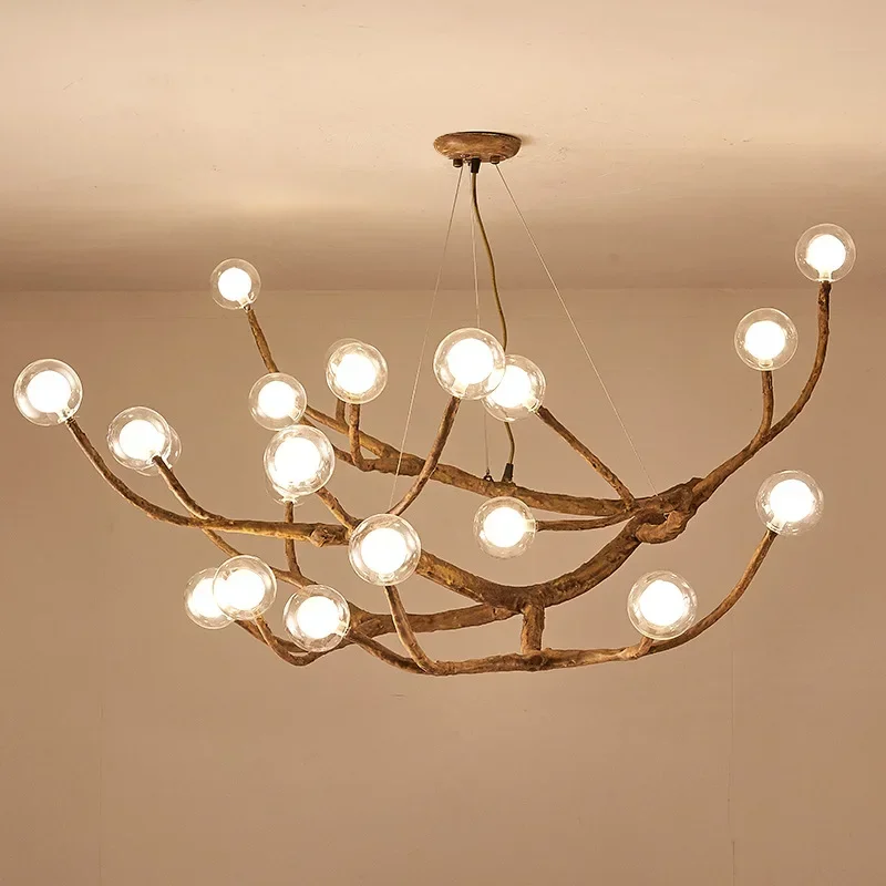 Nordic Living Room Postmodern Minimalist Branch Chandelier Dining Room Bedroom Creative Clothing Store Firefly Lamps