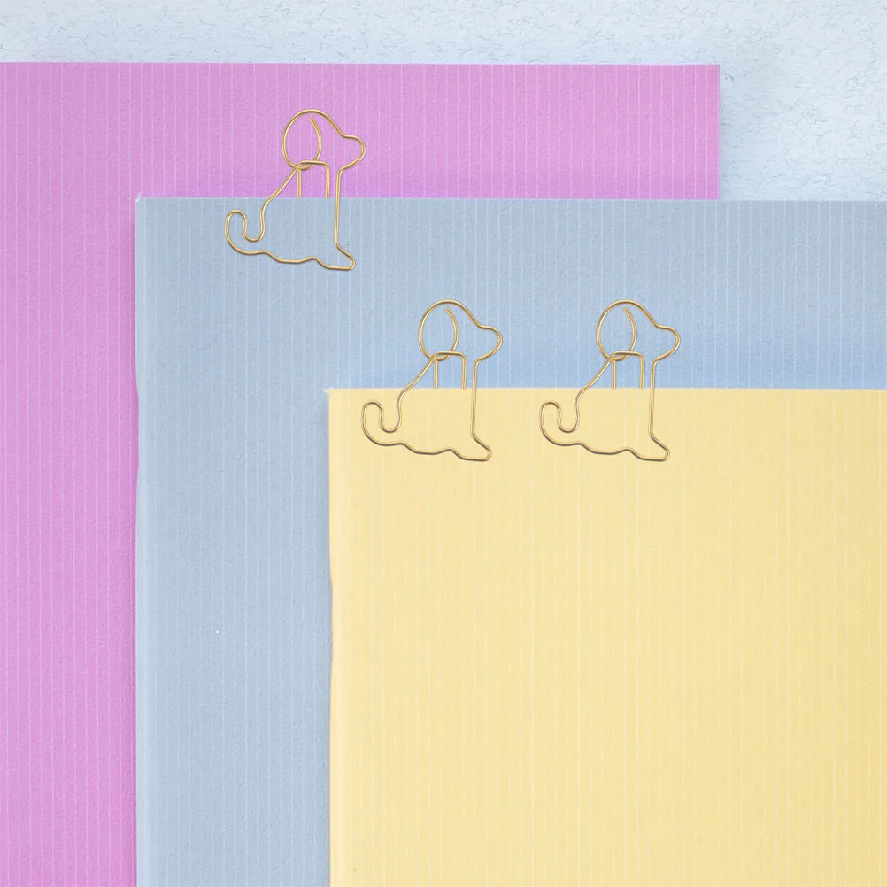 

Cute Sitting Dog Paper Clips Metal Bookmarks Office Supplies Novelty Desk Accessories Multifunctional Reading Organizers