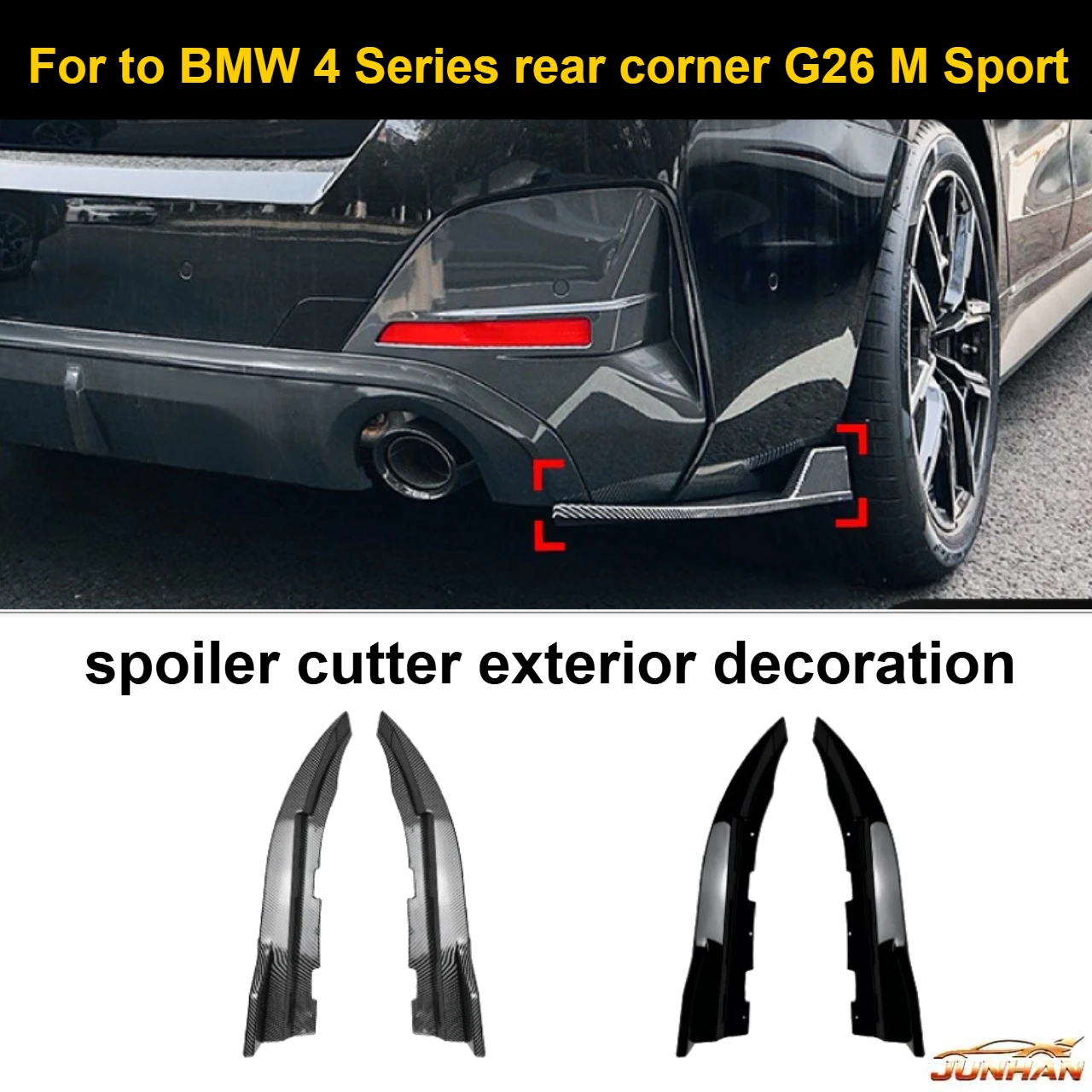 

NEW spoiler cutter exterior decoration cross-border modification Applicable to BMW 4 Series rear corner G26 M Sport 2020+
