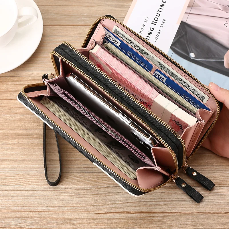 Trend Printing Long Large-capacity Wallet European and American Multifunctional Zipper Wallet Retro Fashion Large Zipper Wallet
