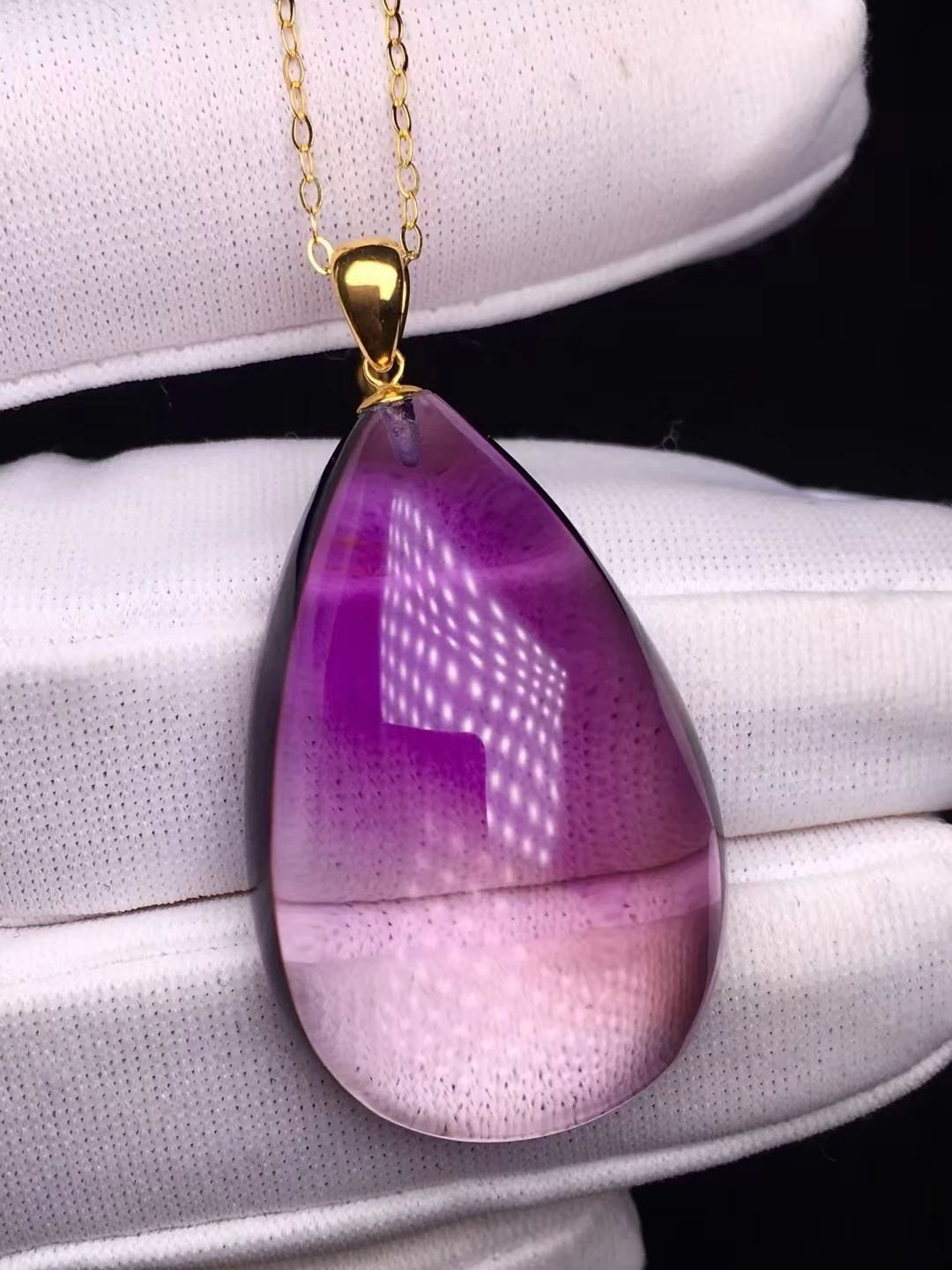 Natural Purple Amethyst Quartz Pendant Necklace 29.5*19.4*11mm Water Drop Amethyst Jewelry Beads Women Men Brazil AAAAAA