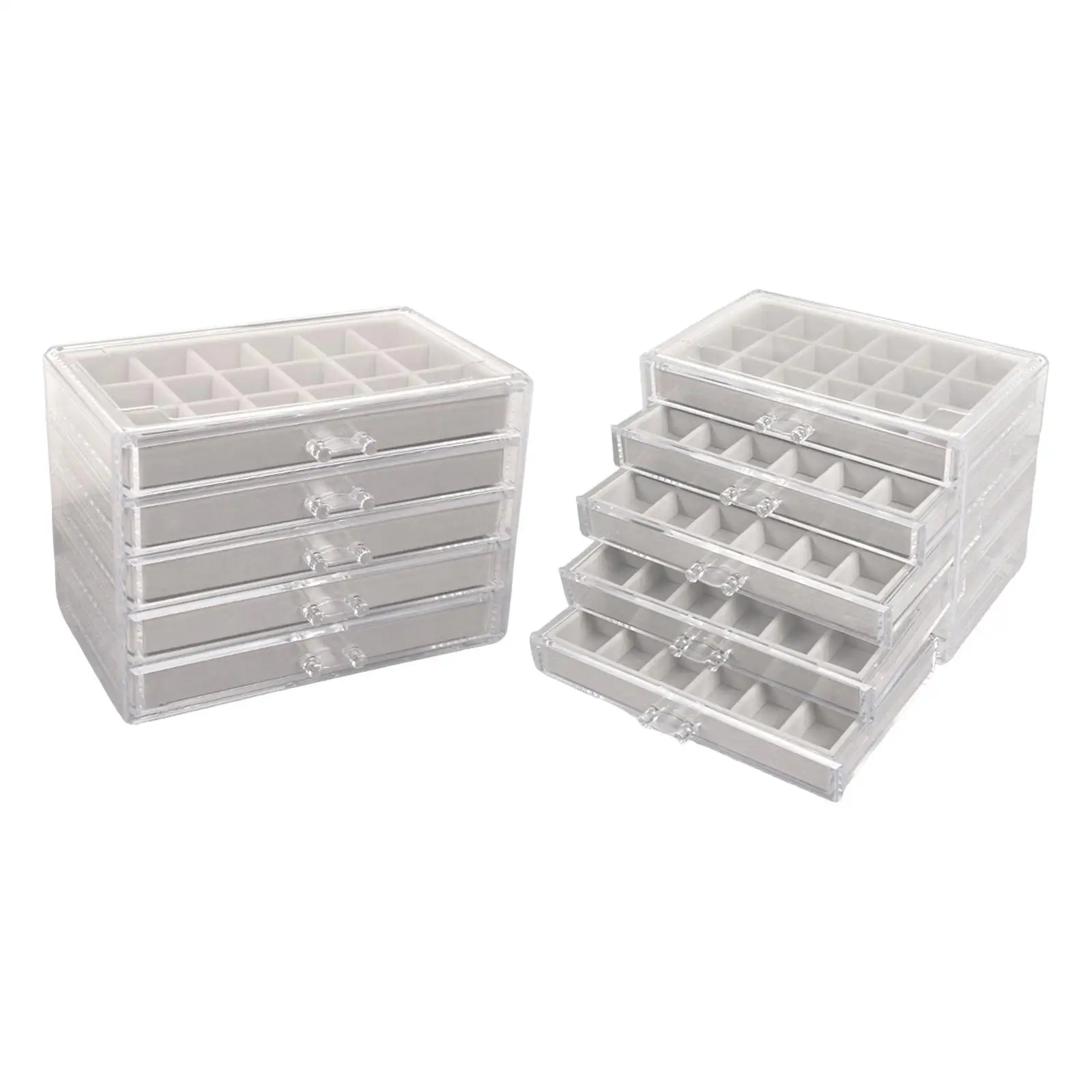 

Clear Earring Storage Organizer Display Case with 5 Drawers Acrylic Jewelry Box