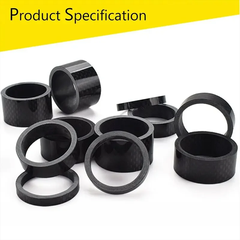 11PCS BUCKLOS Bicycle Carbon Fiber Spacer 2/3/5/10/15/20mm MTB Headset Washer 28.6mm Fork Tube Spacer Mountain Bike Accessories