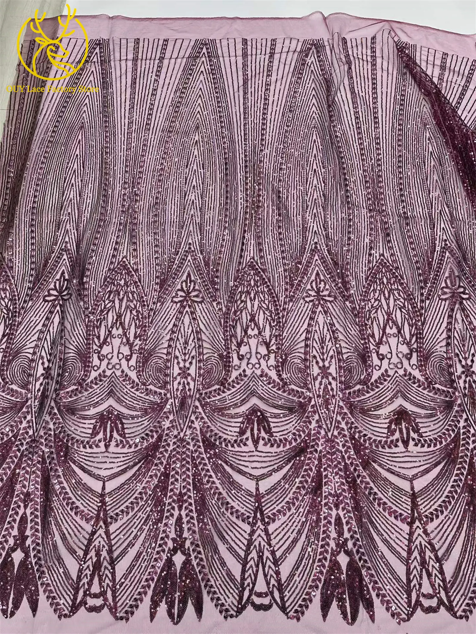 5 Yards Afrikanischer Spitzenstoff 2026 Hochwertige Französische Pailletten Perlenbesetzter Tüll Hochwertiges Nigerianisches Partykleid für Damen Hochzeitskleid – Detail 10
