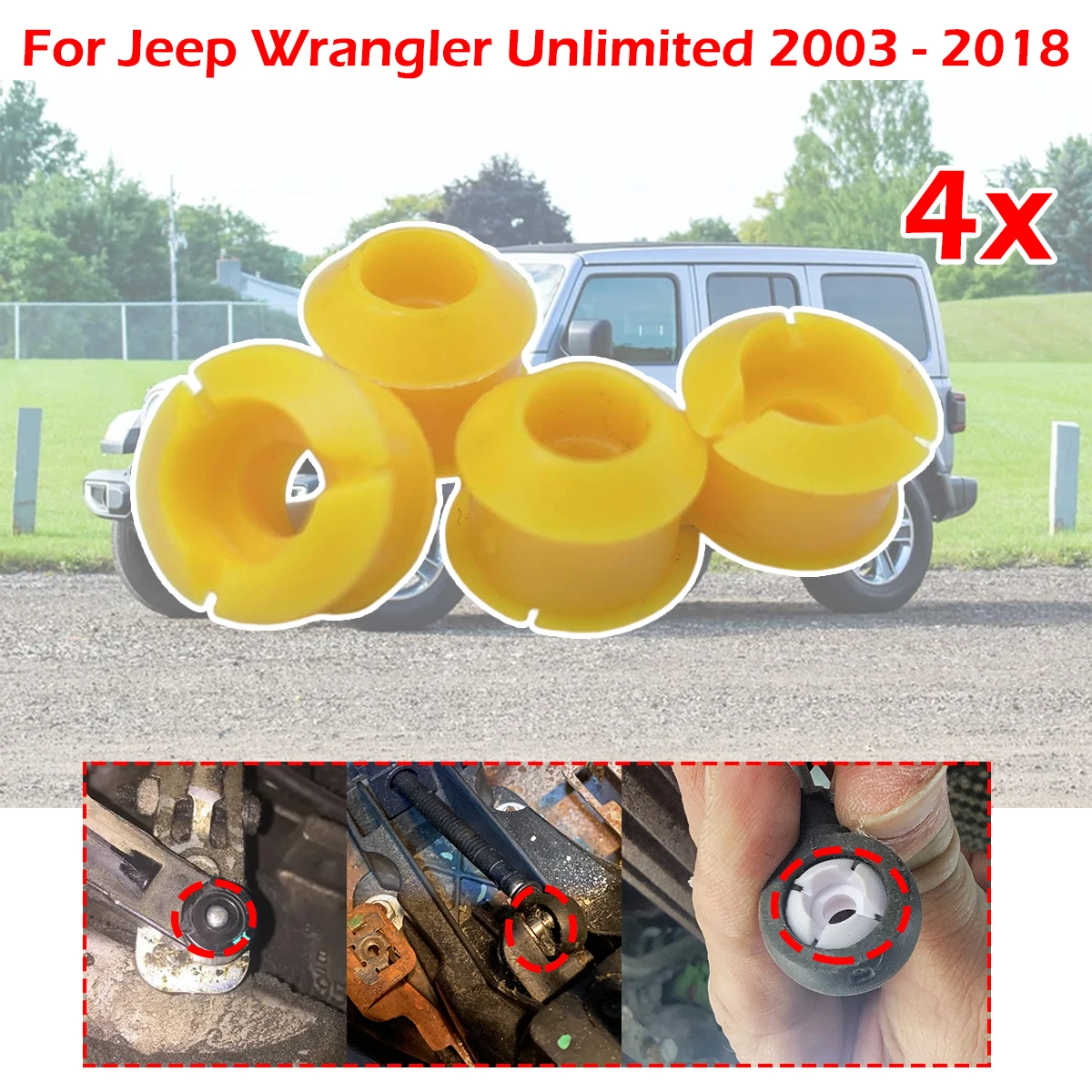 

4X AUTO Gear Cable End Bushing Repair Kit Shifting Issue Fix Selector Lever Grommet Drivetrain For Jeep Wrangler Unlimited 2003