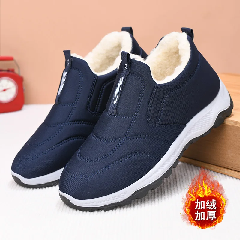 2025 Winter New Velvet Warm Thick Cotton Shoes Women's Shoes Short Sleeves Versatile Women's Boots Couple's Men's Shoes