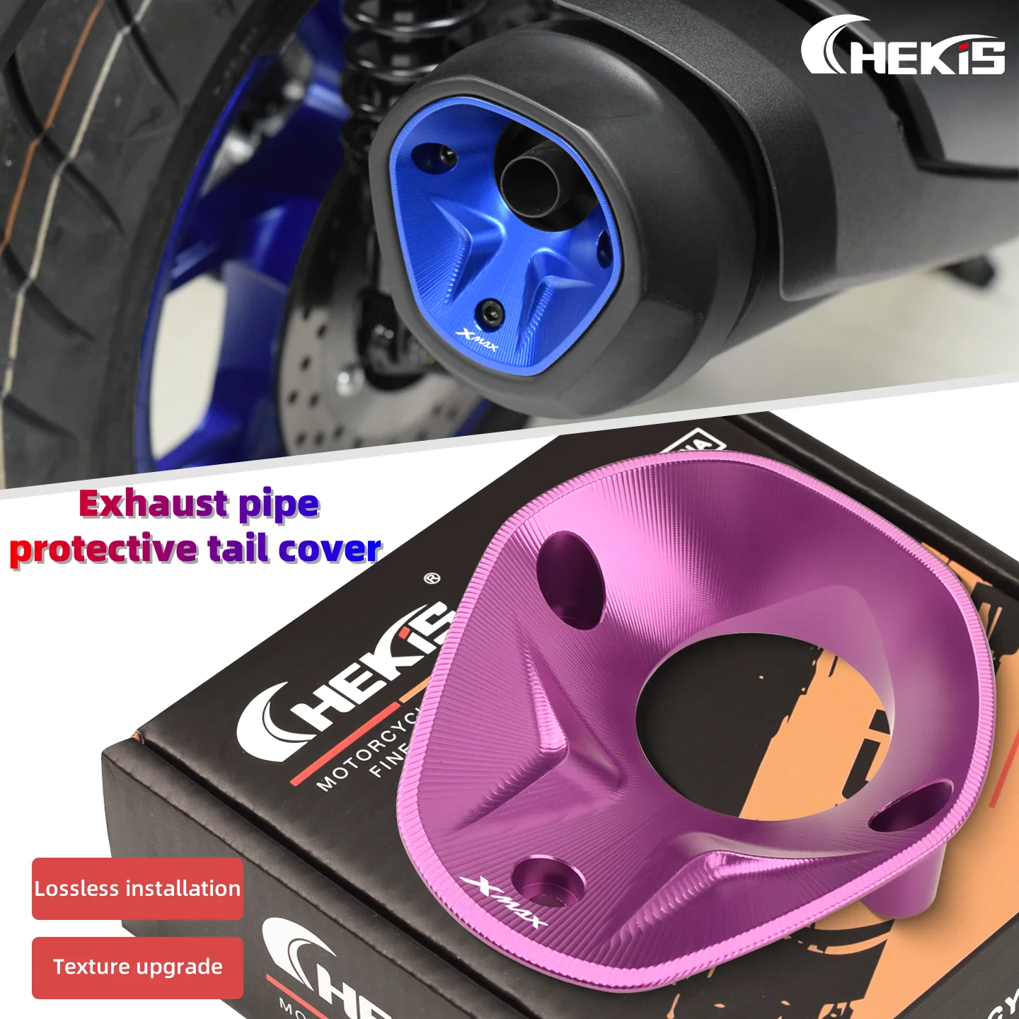 Chekis Is Suitable for 2025 and 2026 Models of Yamaha Xmax300 V3 Modified Exhaust Pipe Tail Cover, Exhaust Pipe Tail Shield, Rear Protective Cover, Specifically for the 2025 Model