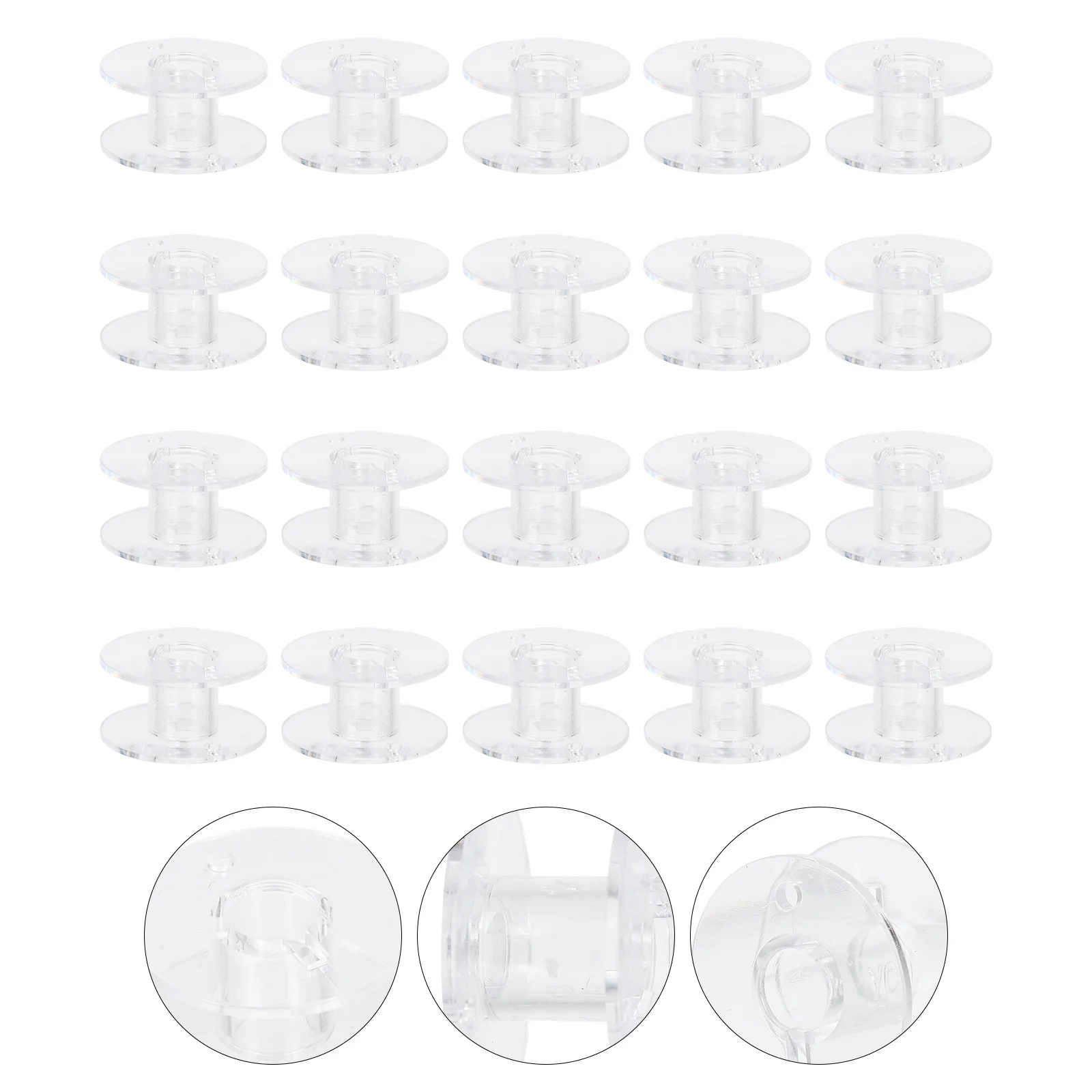 

50Pcs Home Sewing Bobbins Strong Plastic Material Easy Storage Simple Use Sewing Machine Parts Supplies Bobbins