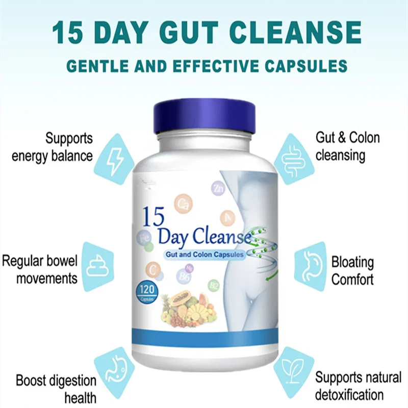 Gut and Colon Support 15-day Cleanse and Detox To Reduce Abdominal Pain,Bloating,Constipation and Aid Gut Health Anti-Cellulite