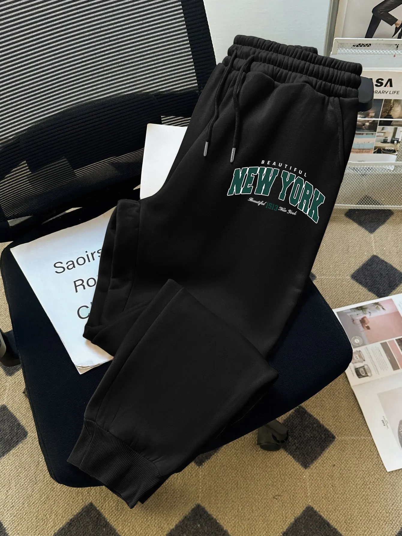 Men's Sweatpants, Fashion Daily Drawstring Joggers, Autumn Winter All‑Match Street Casual Sports Trousers S-3XL