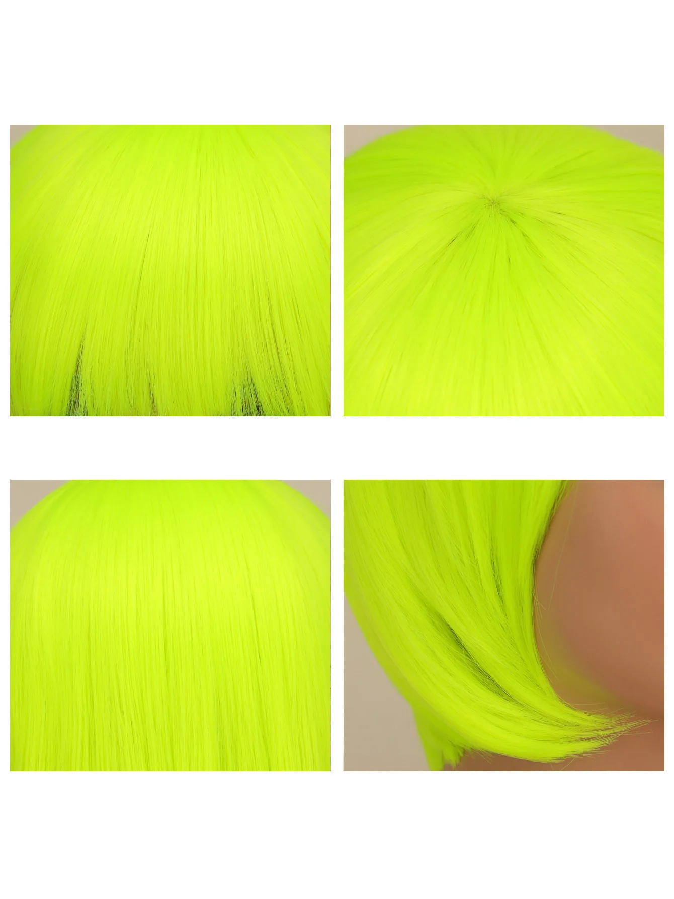 10 "짧은 로즈 핑크 스트레이트 가발 헤어 플래퍼 코스프레 의상 여성용 짧은 밥 가발 파티 Cosume 핫 핑크 걸스 유니섹스