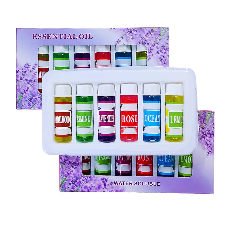 5mlx6pcs Water-soluble Natural Essential Oils For Diffuser Humidifier Rose Lavender Jasmine Ocean Lemon Sandalwood